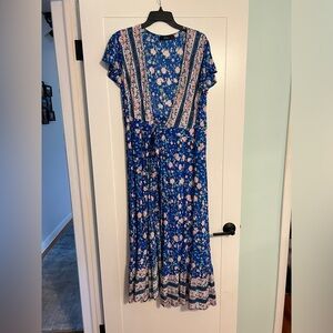 Amazon Floral Wrap Around Maxi Dress